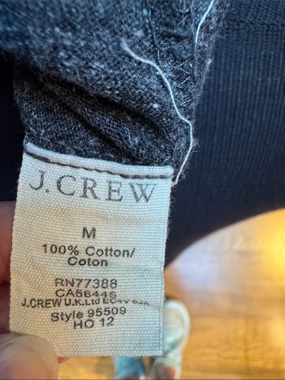 J.Crew Heather Charcoal Gray Pocket T-Shirt 100% Cotton Crew Neck Short sz M